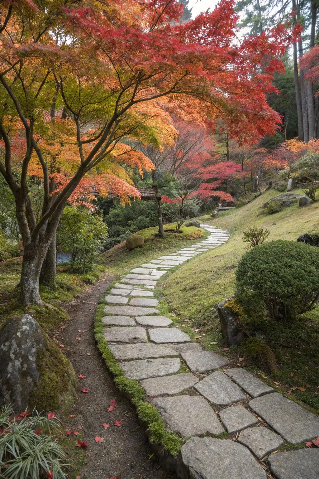 Create a journey, not just a path, with Japanese maples.