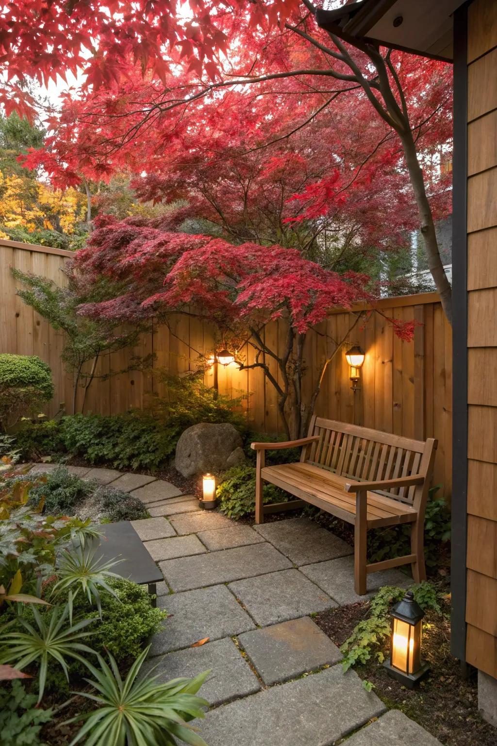 Find solitude amidst the beauty of Japanese maples.