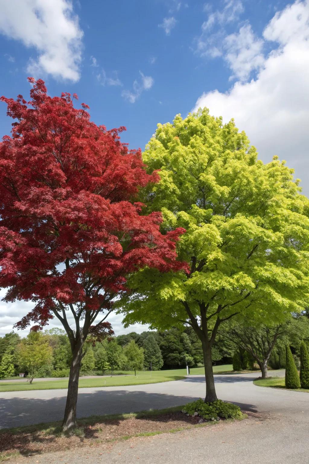 Contrast and harmony in perfect balance with maples.