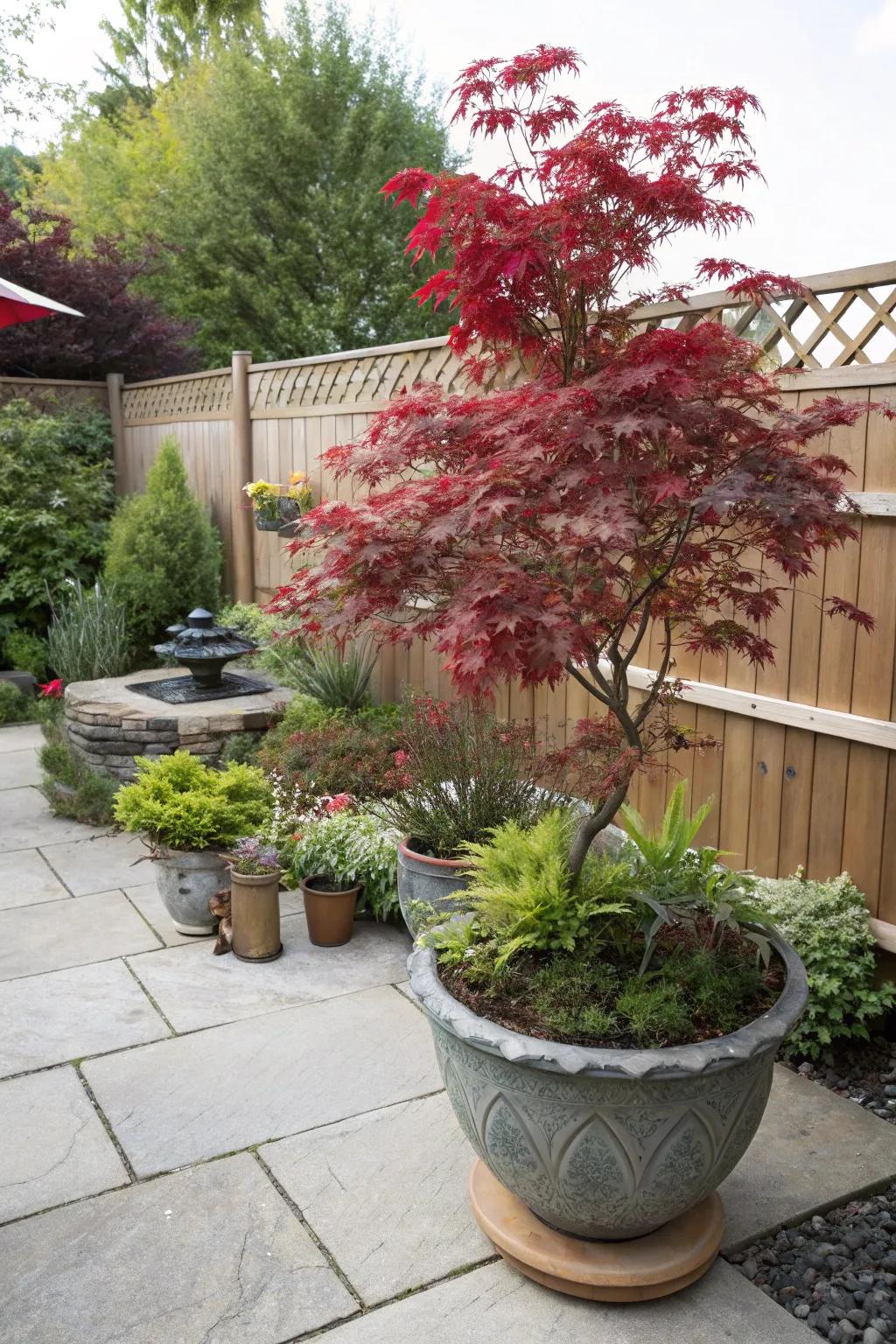 Container gardening offers flexibility and style.