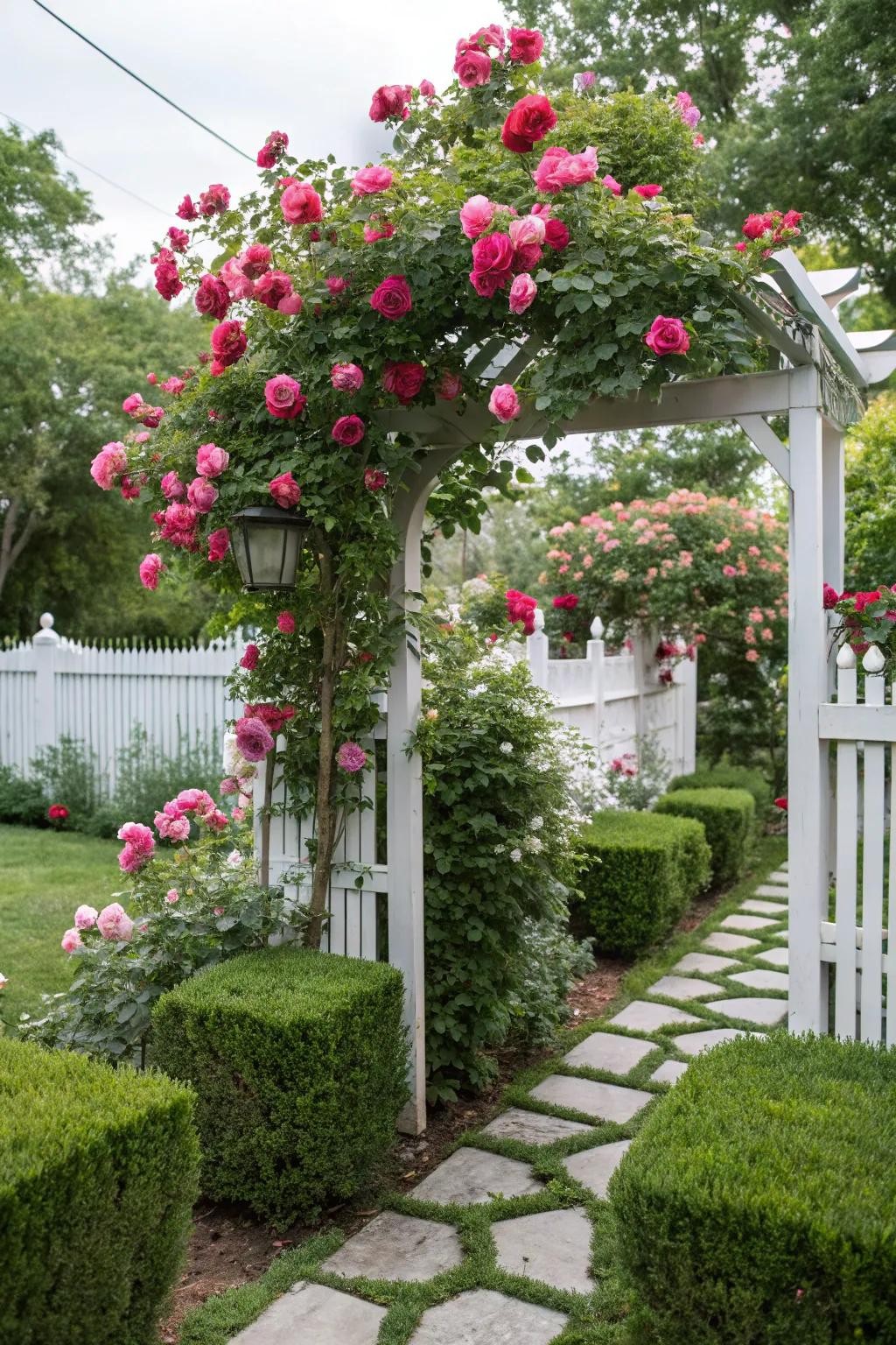 Vertical elements add height and save space in small gardens.