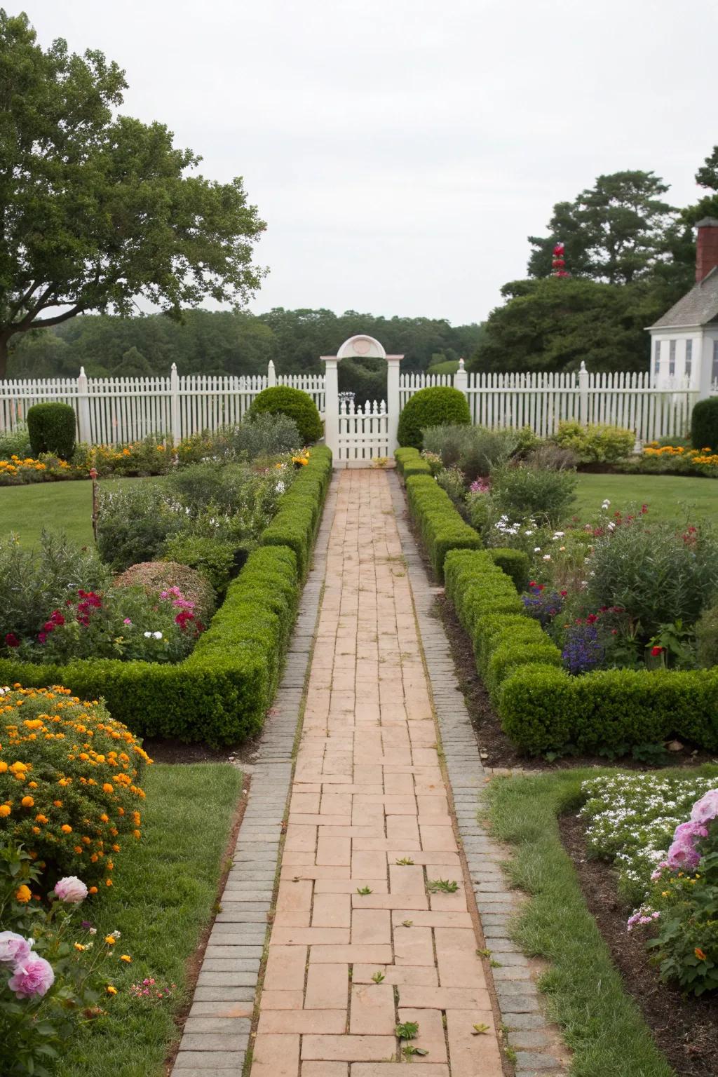 Symmetry brings elegance and balance to small garden designs.