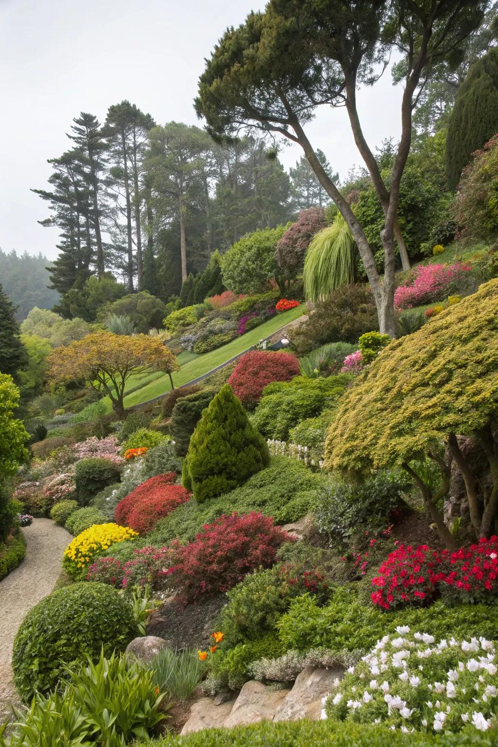 A multi-layered habitat attracts a wide range of bird species.