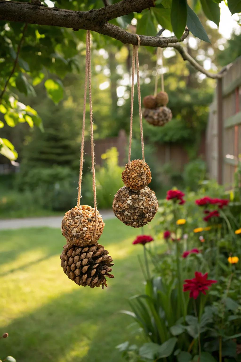 Eco-friendly bird treats offer a fun and sustainable feeding option.