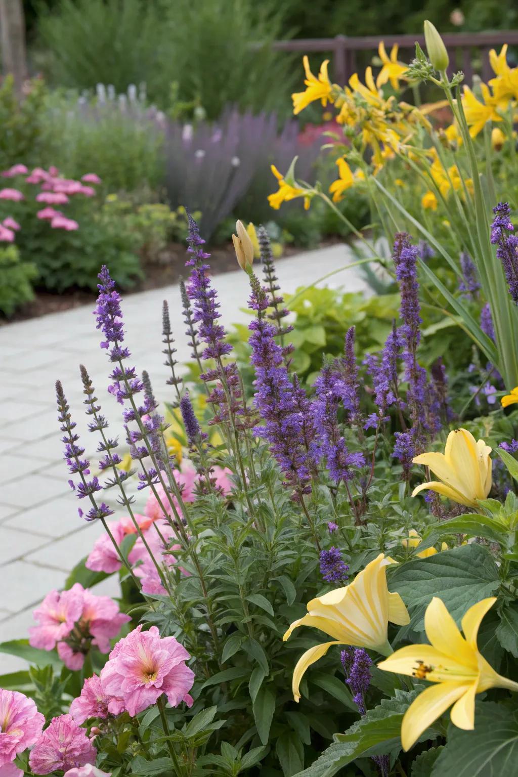 Create stunning contrasts with salvia in your garden.