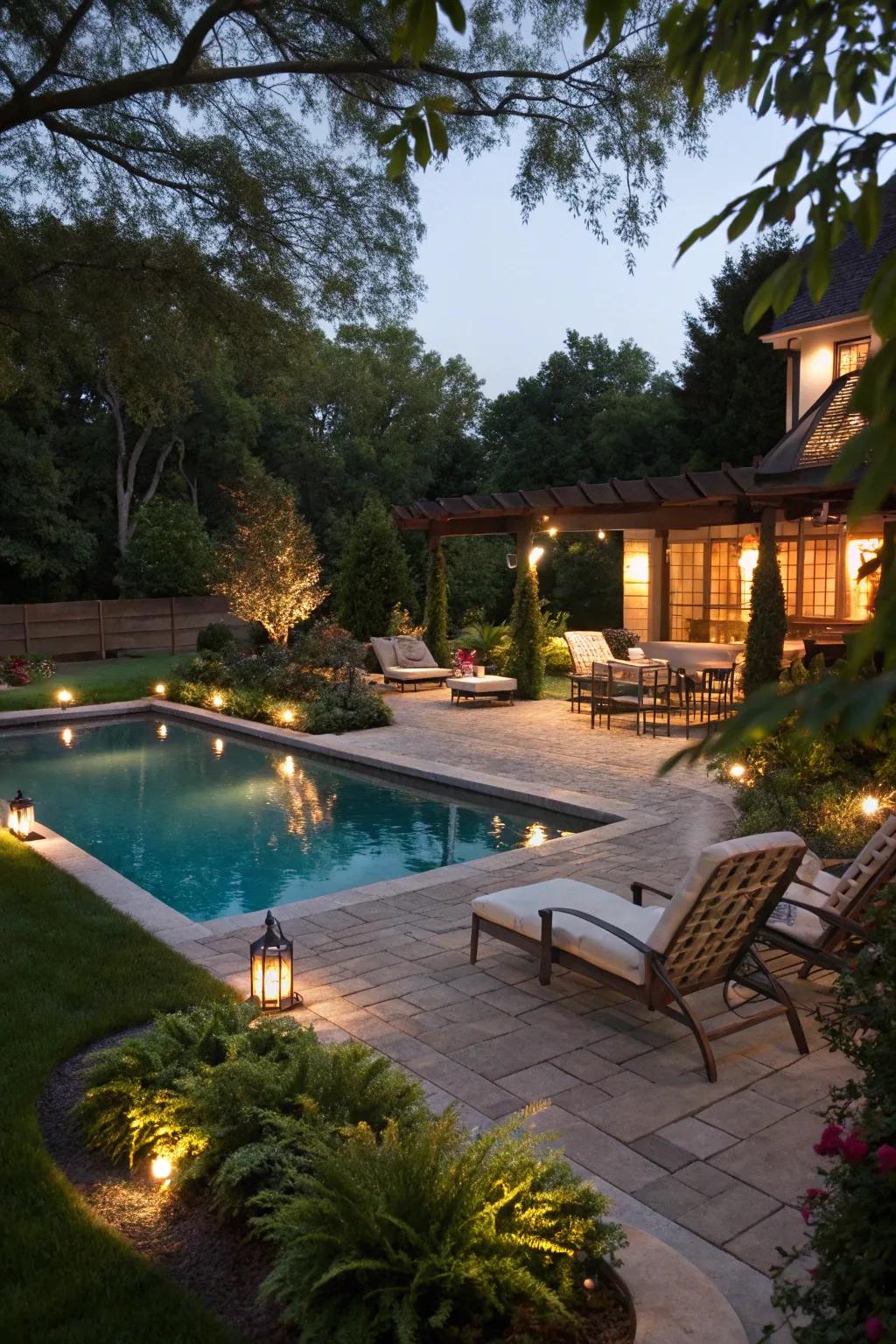 Multilayered lighting adds depth and dimension.