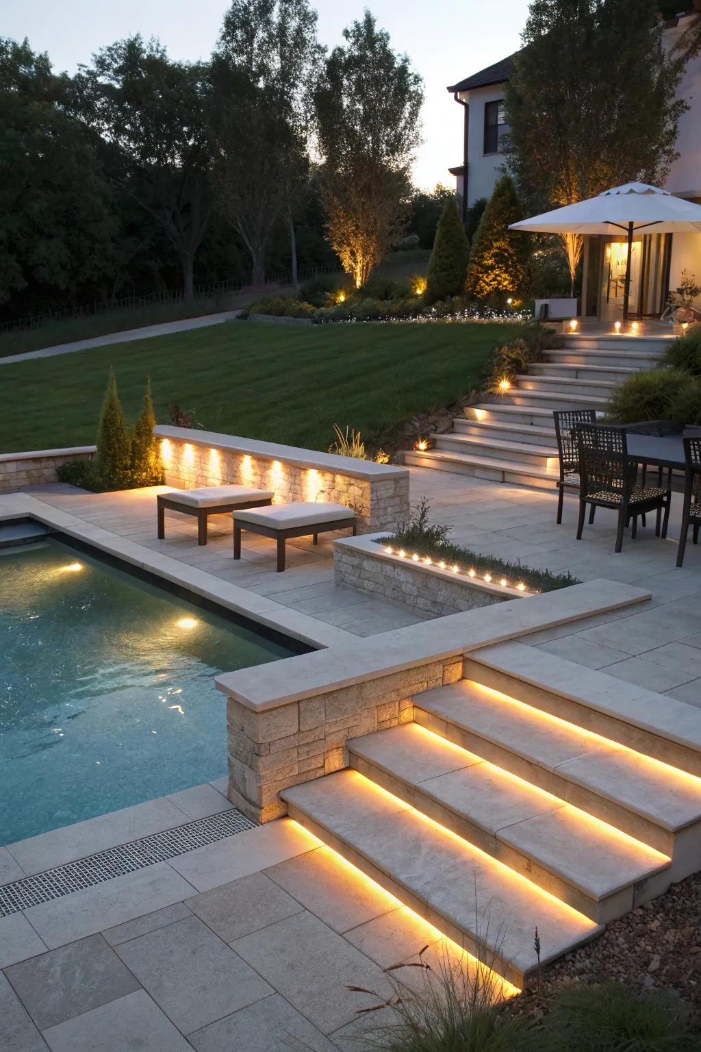 Undercap lights offer a subtle, elegant glow.