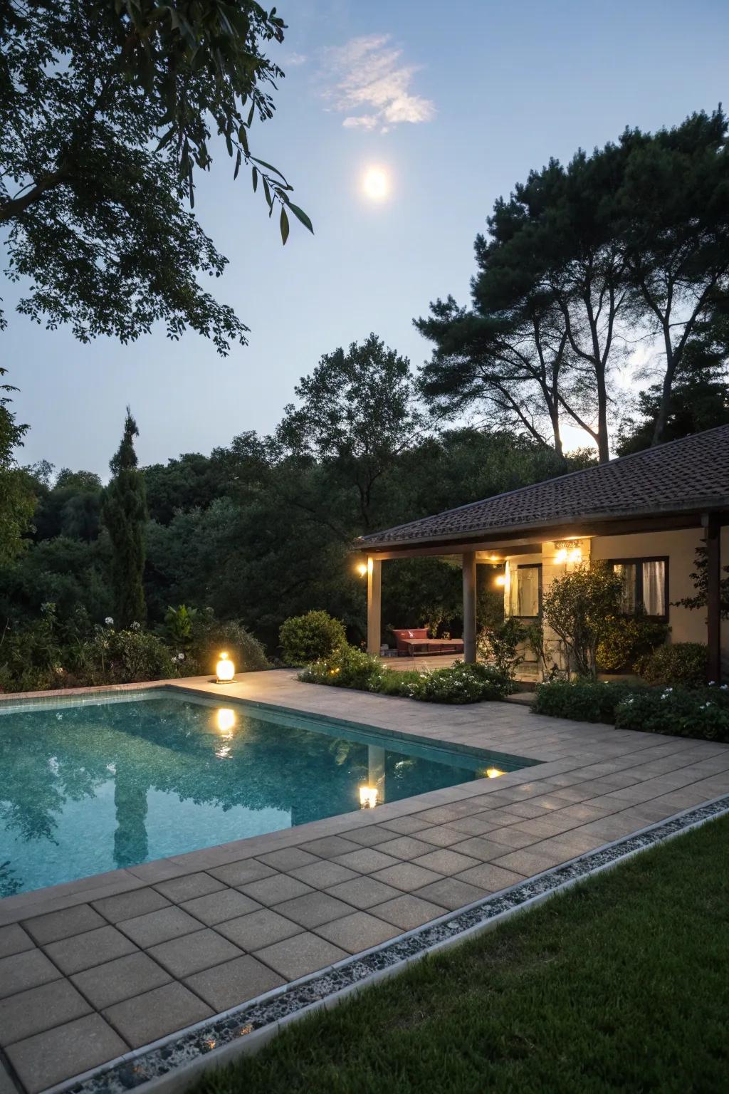 Let the moonlight guide your nighttime swims.