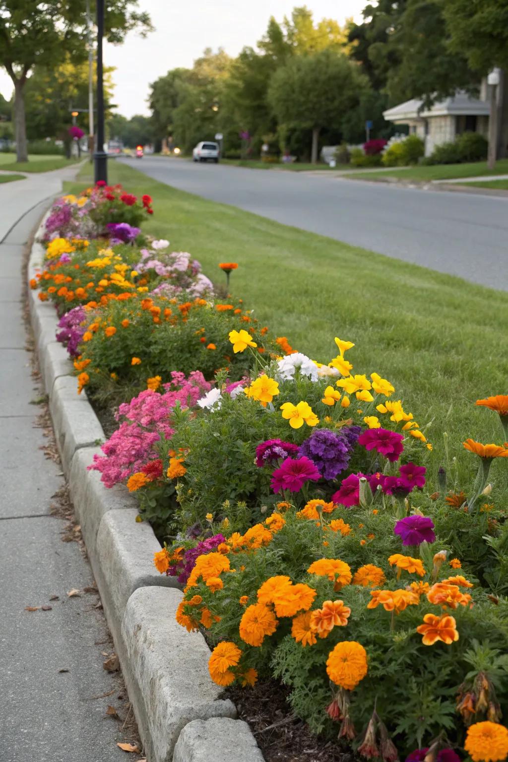 Brighten your curb with a pop of color from flowers.