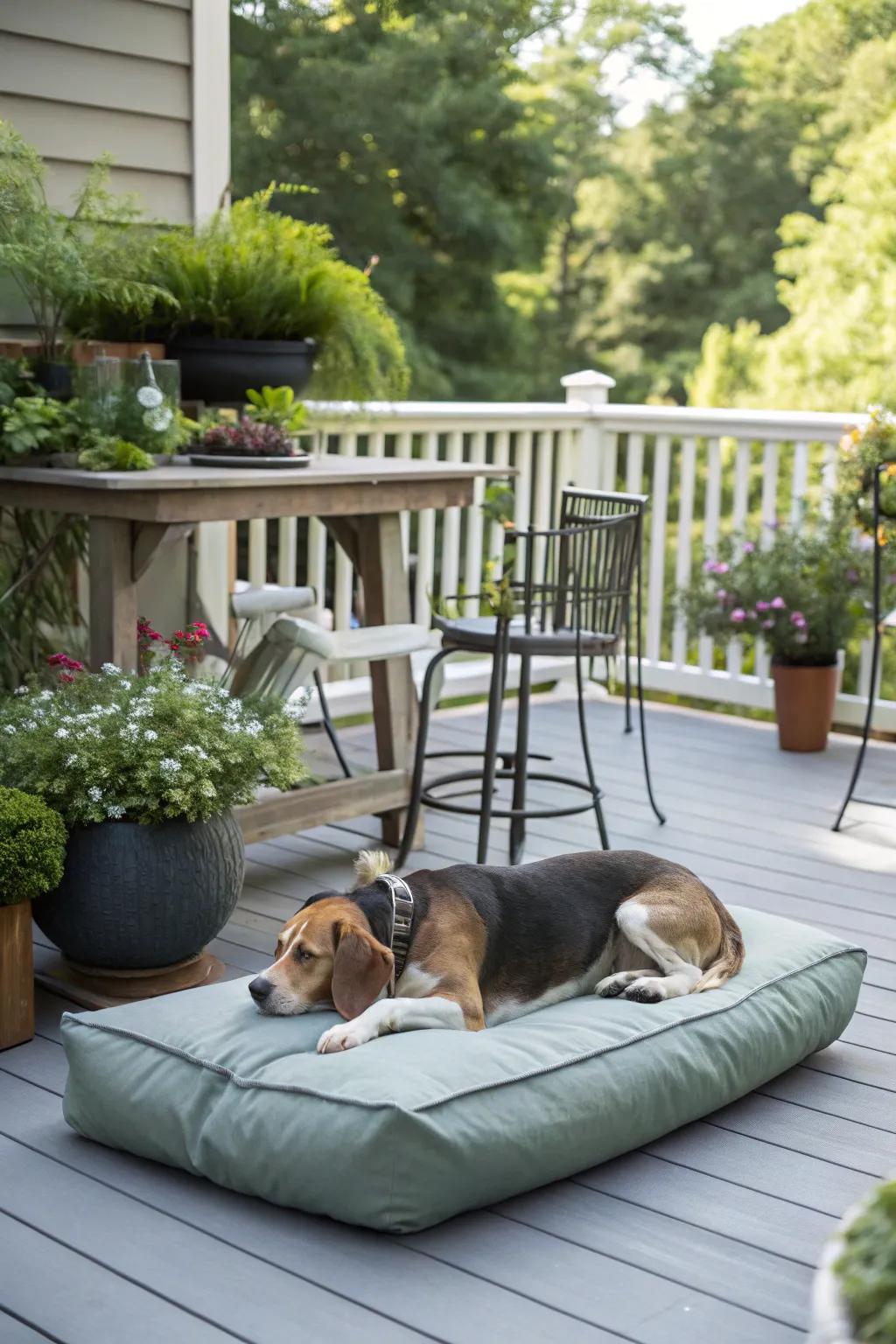 A durable deck bed that can handle any weather.