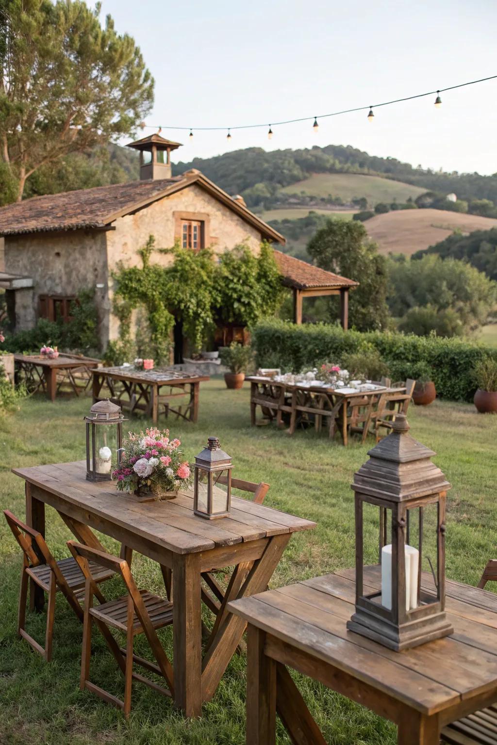 Embrace rustic charm with a farmhouse gathering.