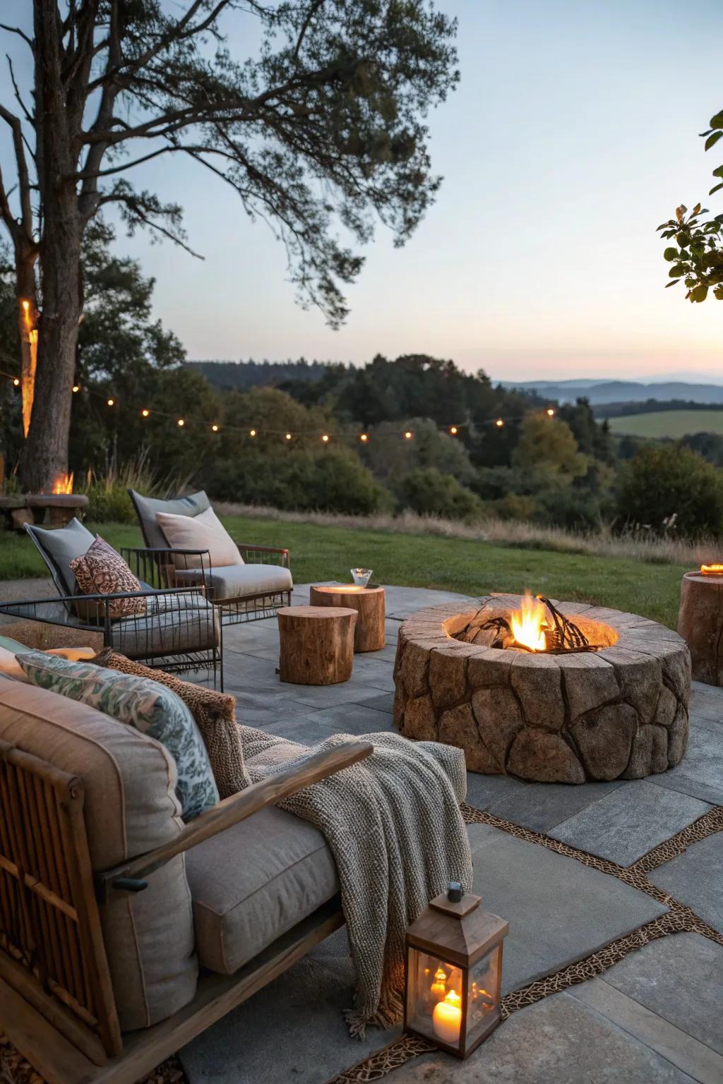 Enjoy a cozy evening with a fire pit social.