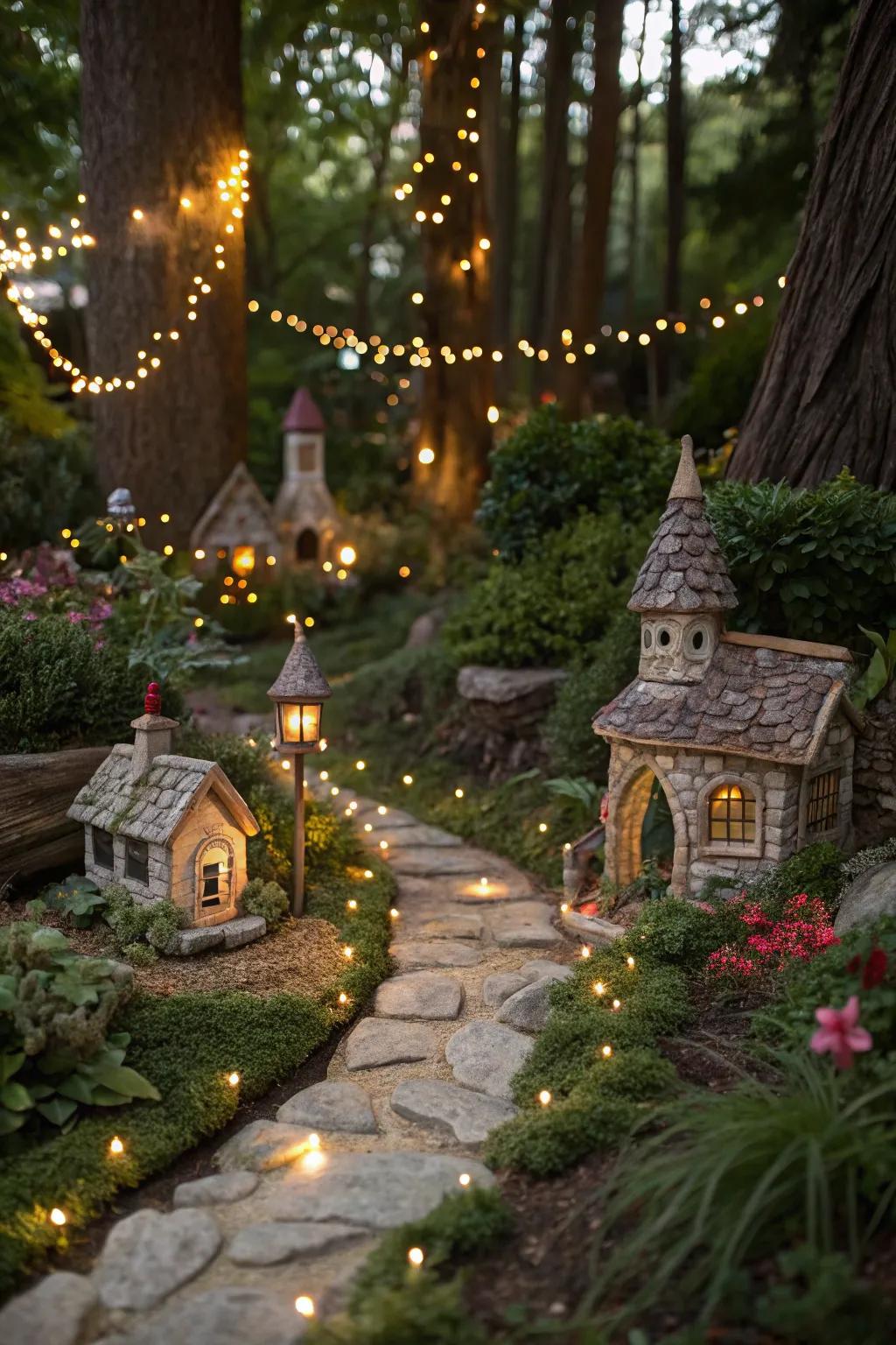 Create a magical atmosphere with a fairy garden.