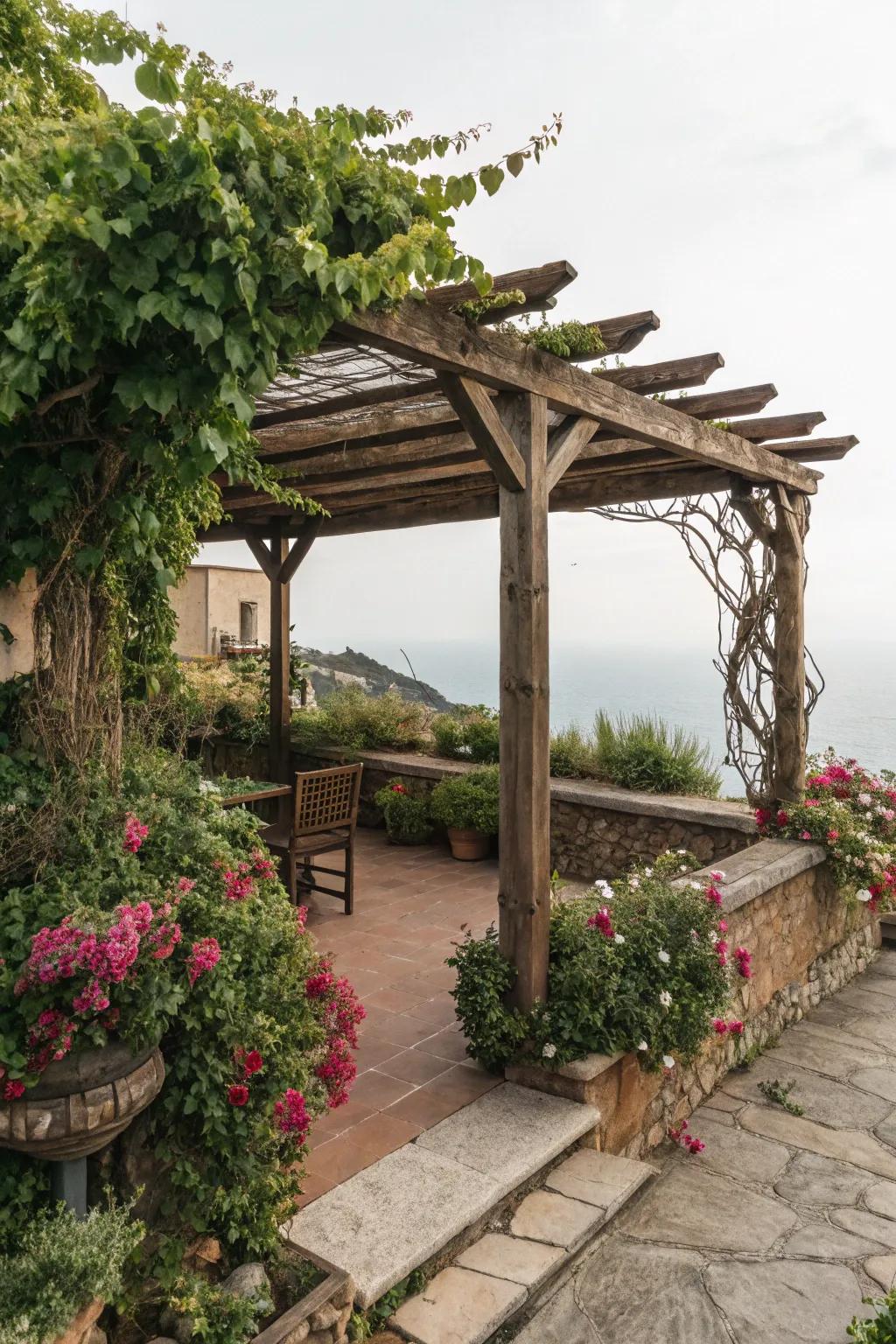 A pergola offers both shade and style.