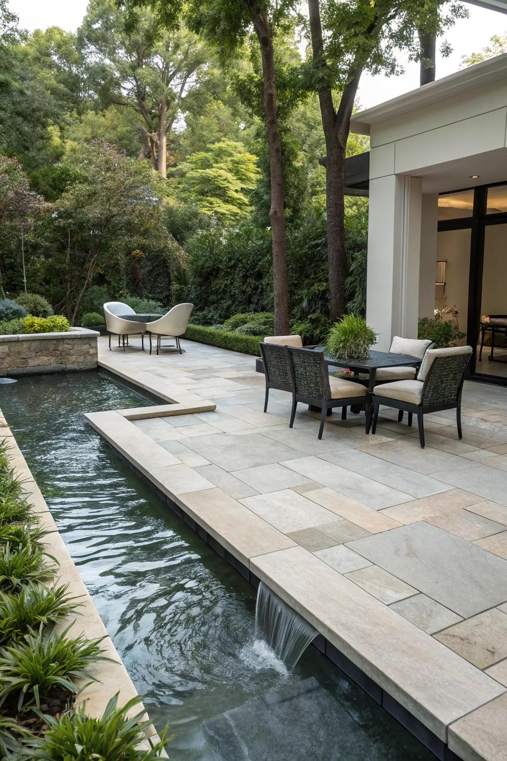 Stone-look tiles combine durability with timeless sophistication.