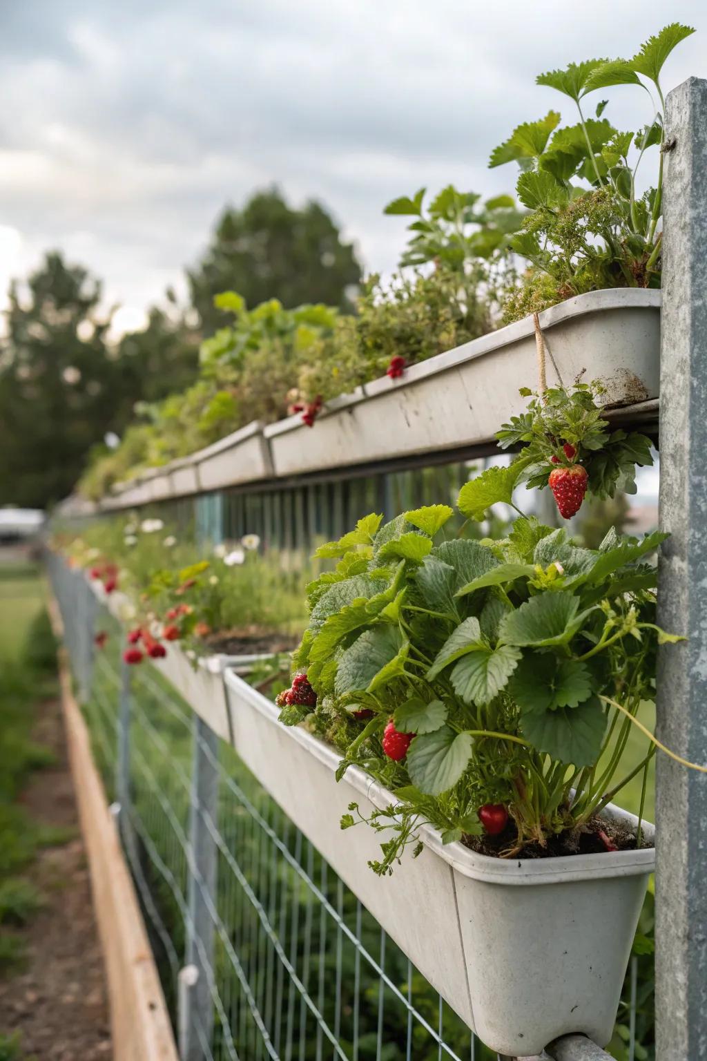 Innovative gutter gardens making the most of narrow spaces in urban settings.
