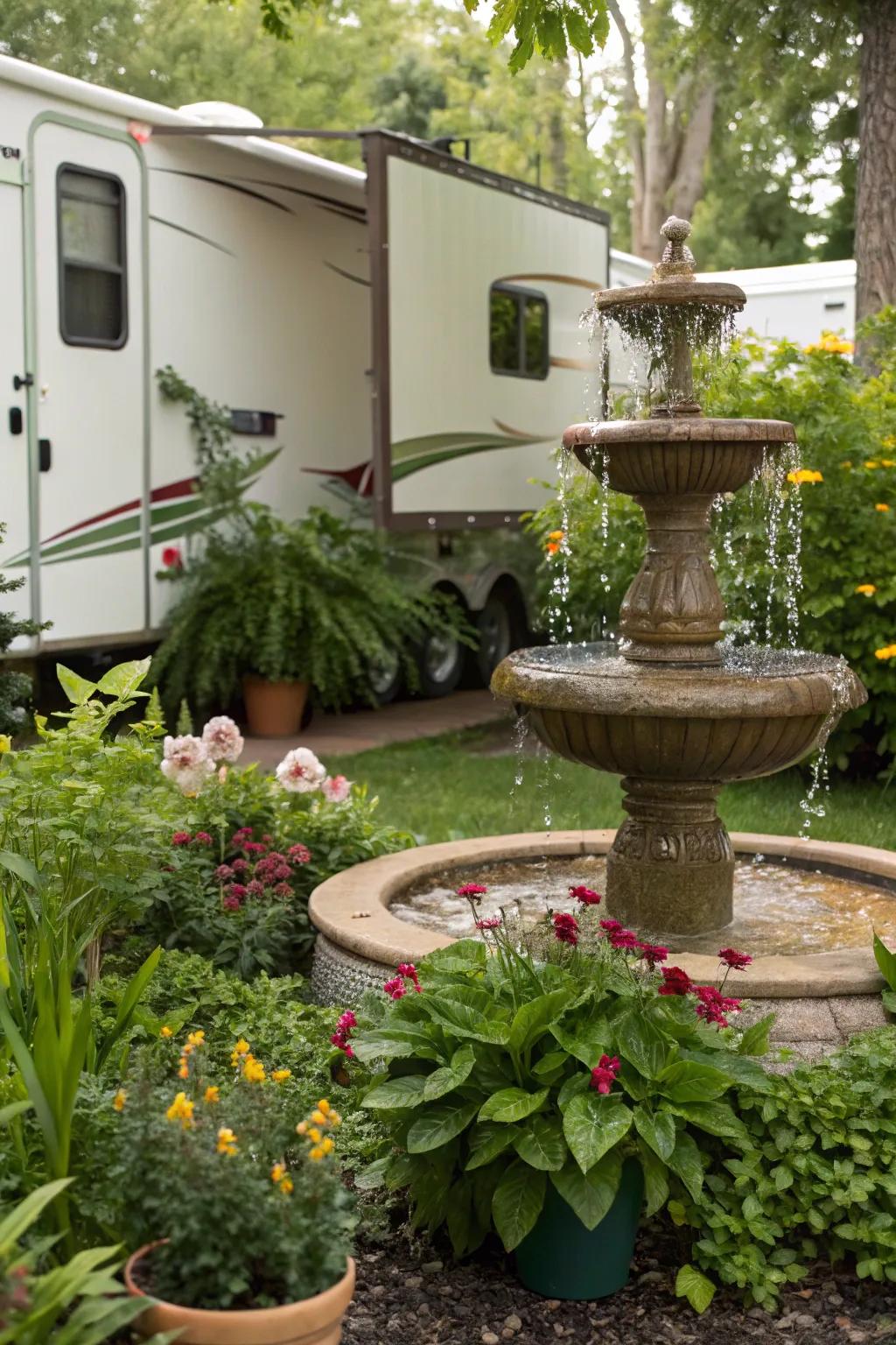A splash of tranquility with a tabletop fountain.