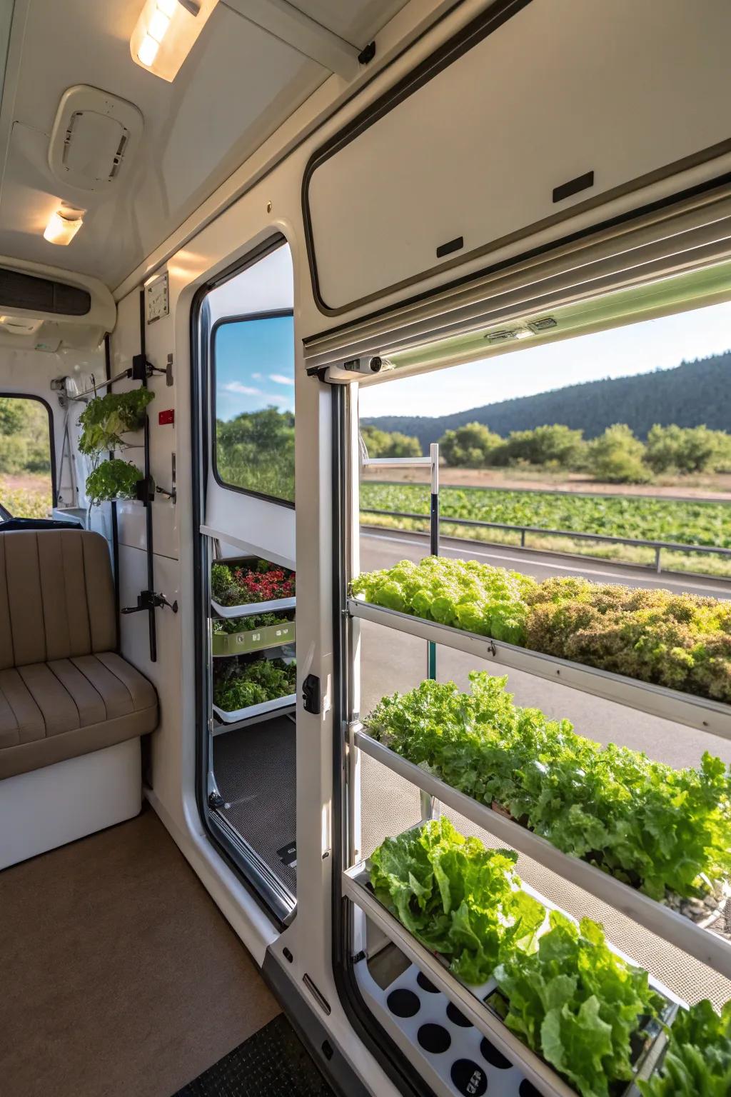 Hydroponics: fresh veggies on the move.