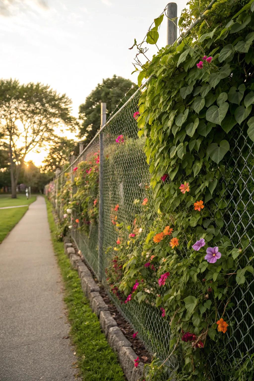 Transform your fence with the beauty of climbing plants.