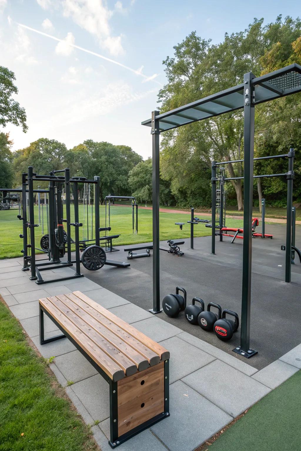 Keep your gym tidy with efficient storage solutions.