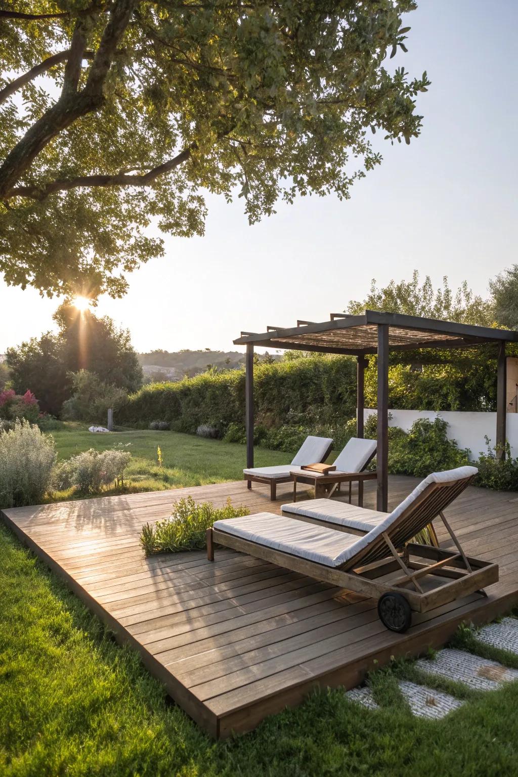 Loungers ready for a relaxing sunbath.