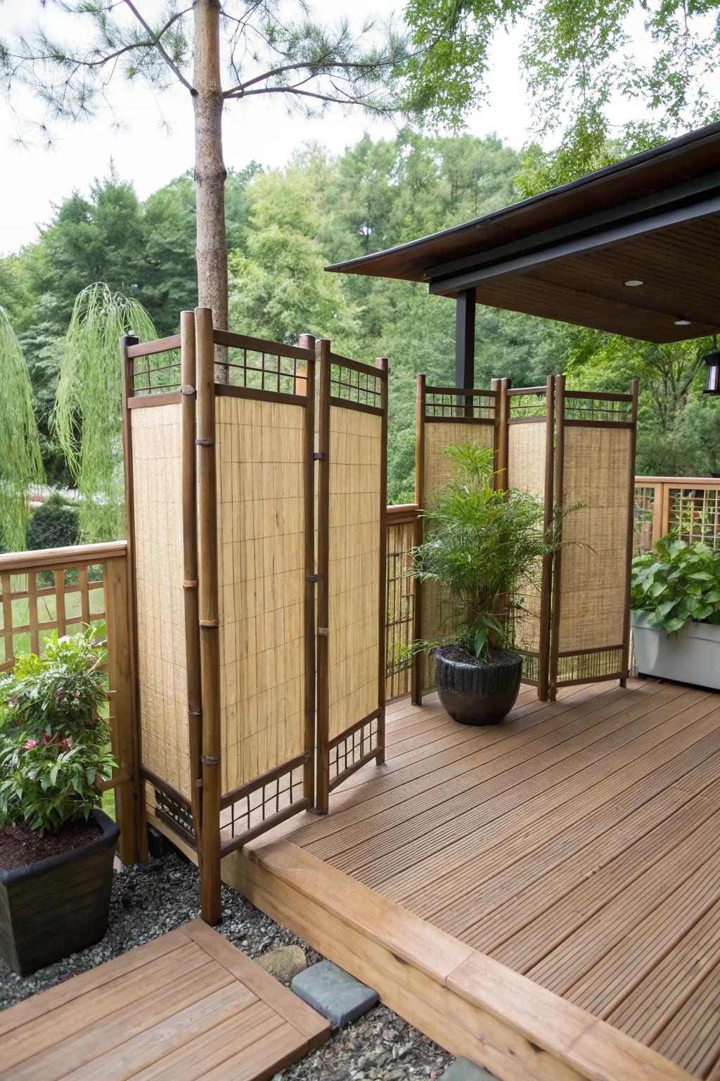 Privacy panels making the deck a private escape.