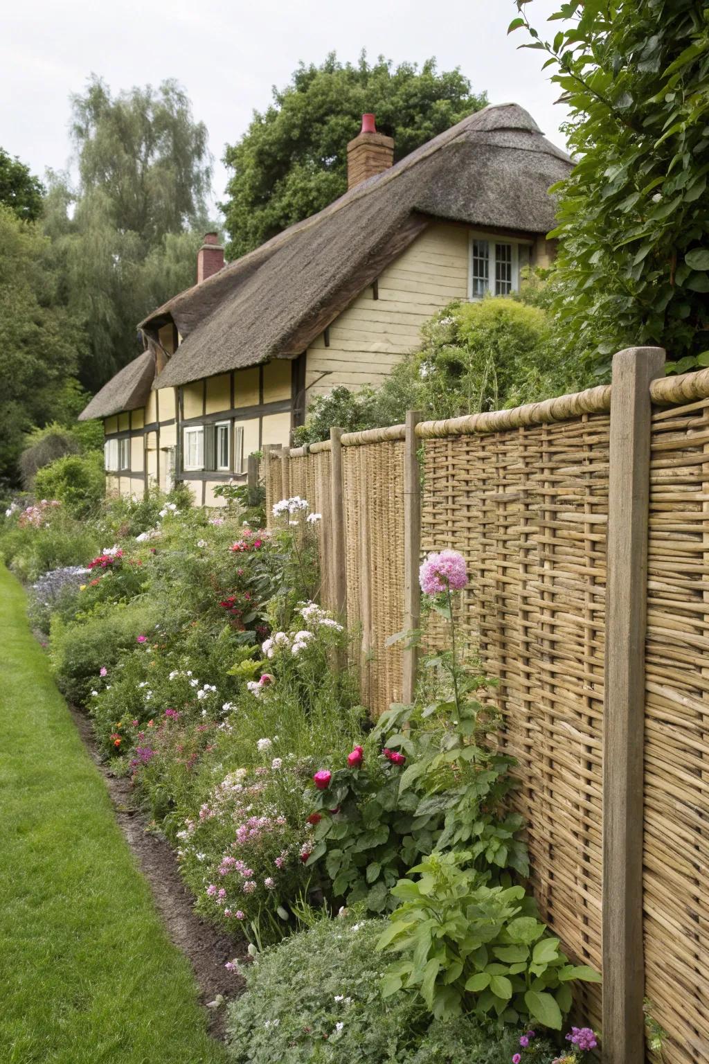 Stylish woven panels ensuring garden privacy