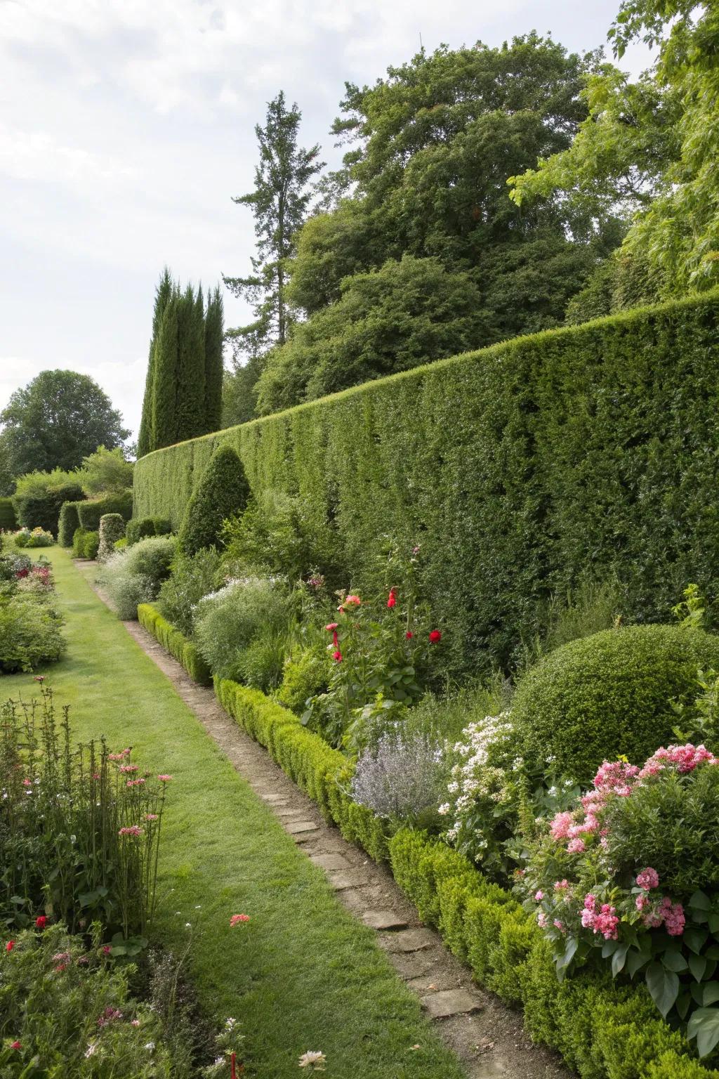 A living fence offering a lush, green barrier