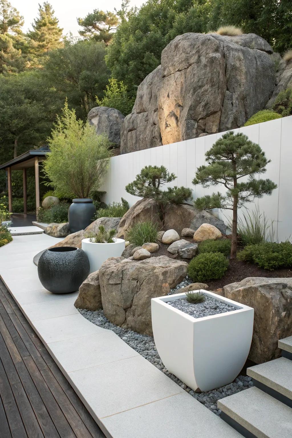 Modern meets rustic in this striking design.