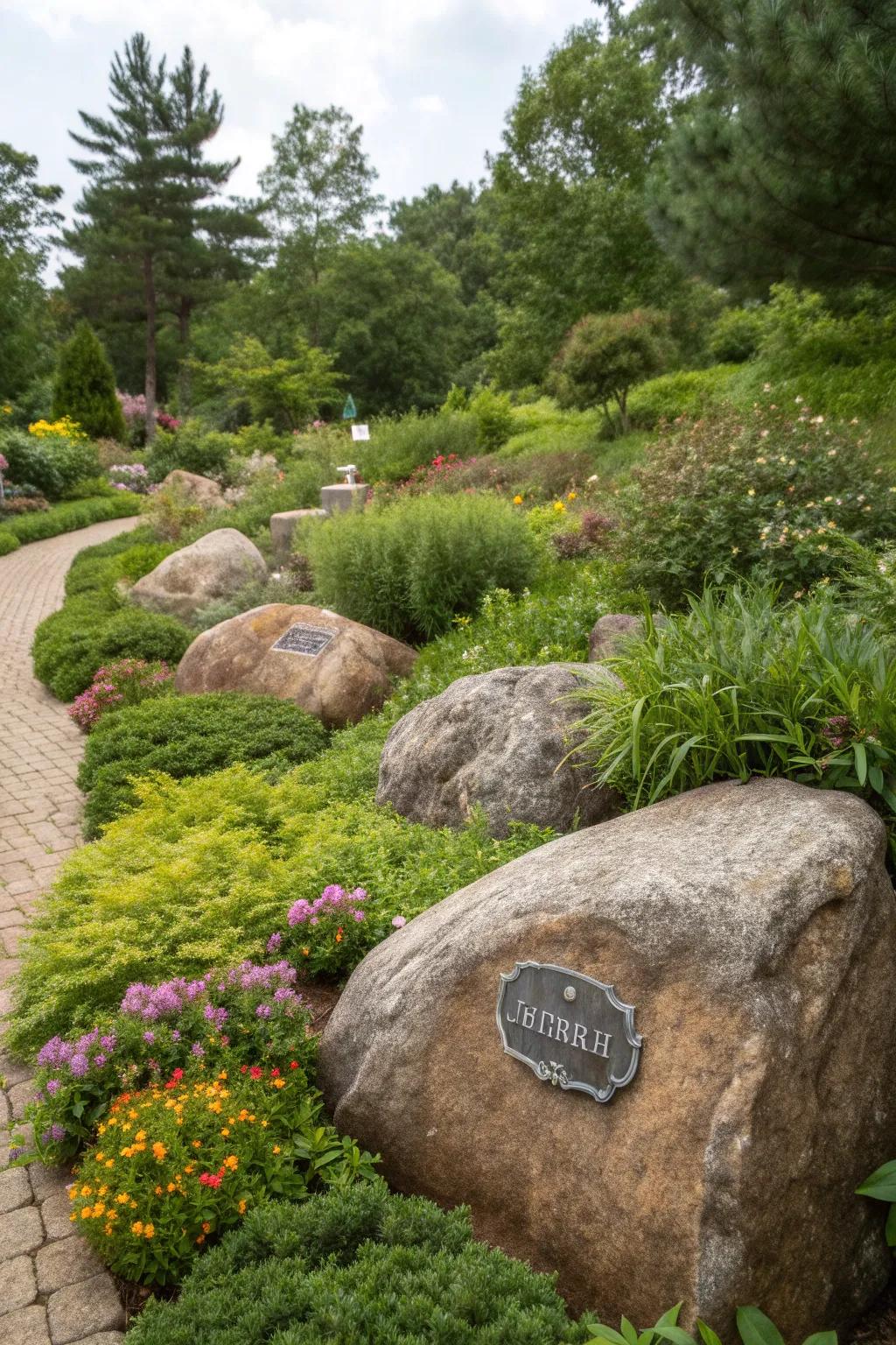 Personalize your garden with boulder markers.