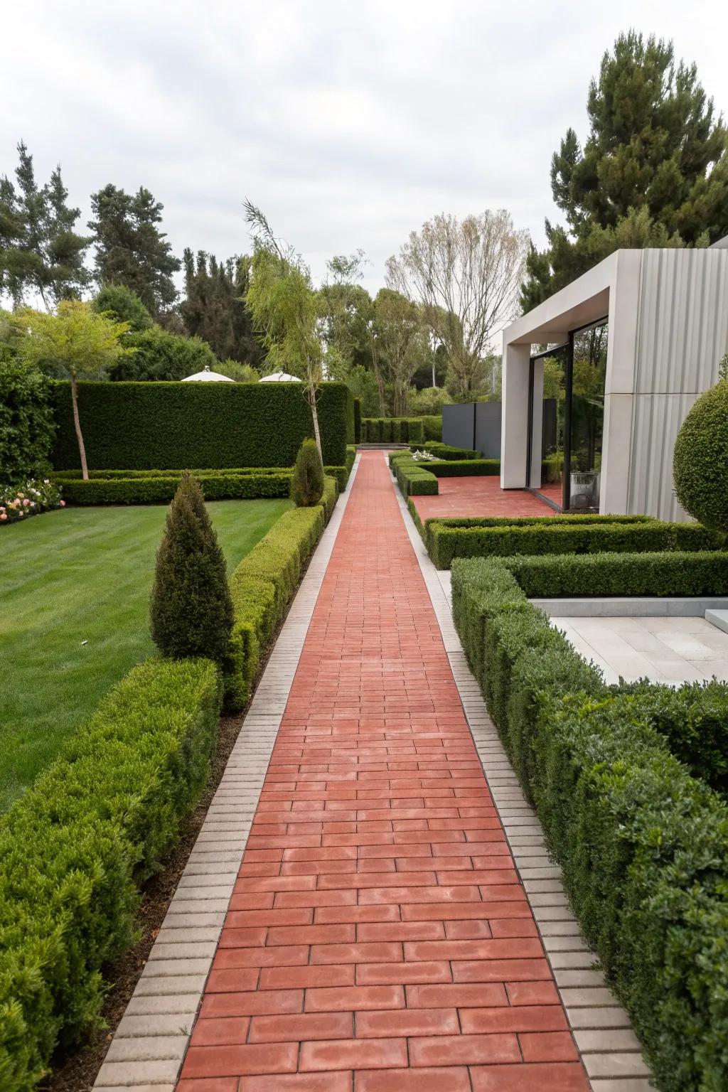 A minimalist straight path showcases the beauty of simplicity.