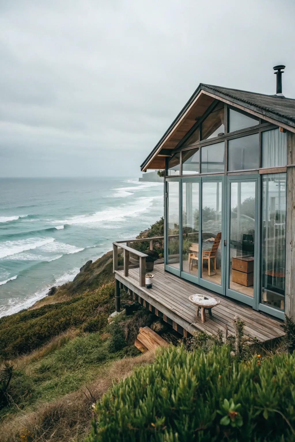 Large windows bring the outside beauty in.