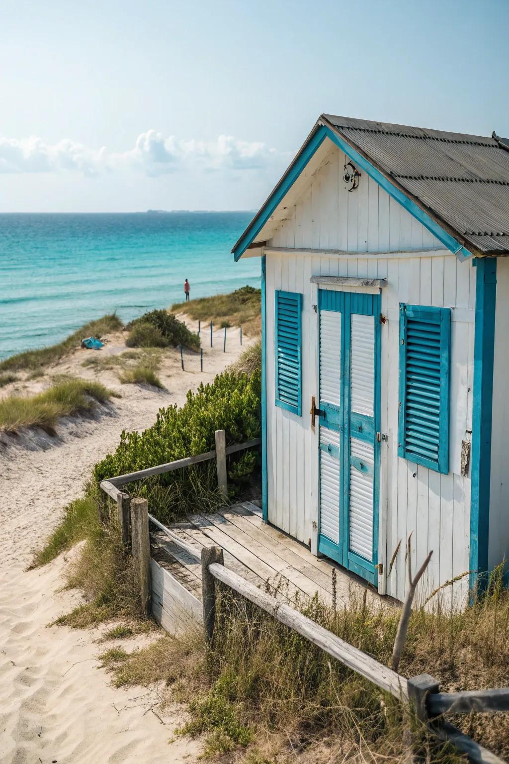 Shutters add color and vintage charm.