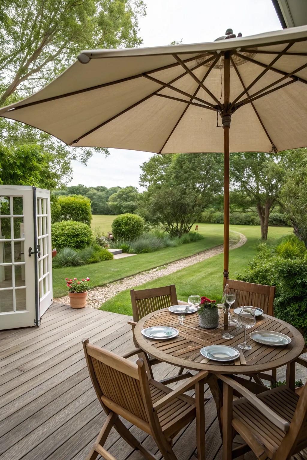 Super-size brollies offer extensive coverage and comfort on sunny days.