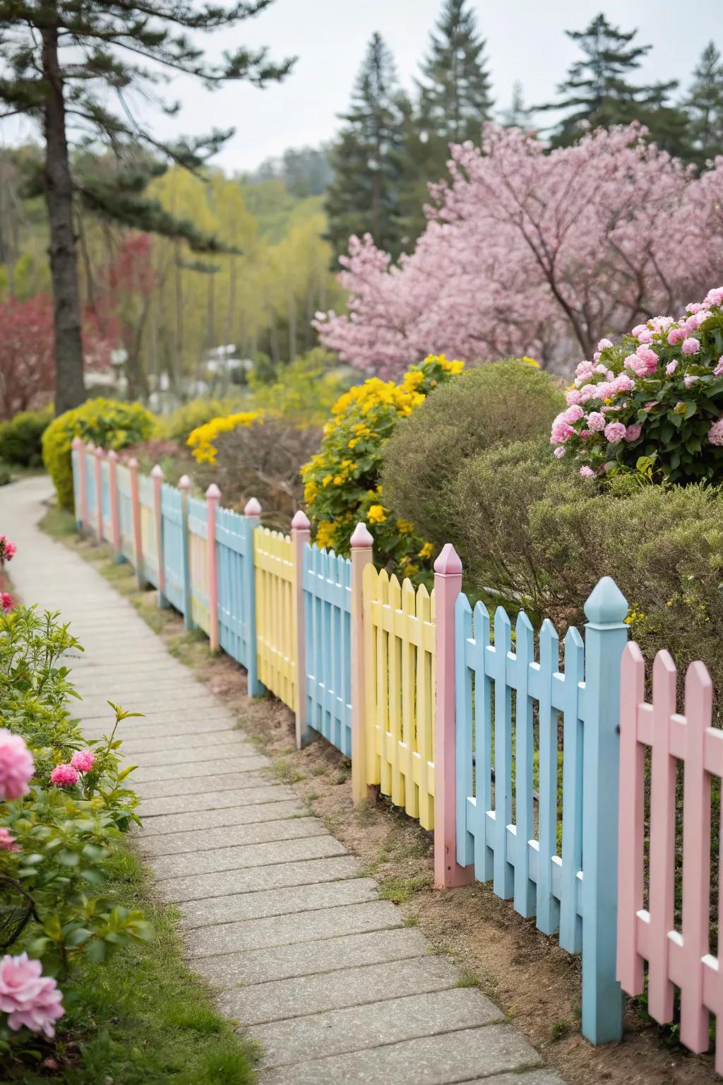 Add creative color accents to your fence for a vibrant touch.