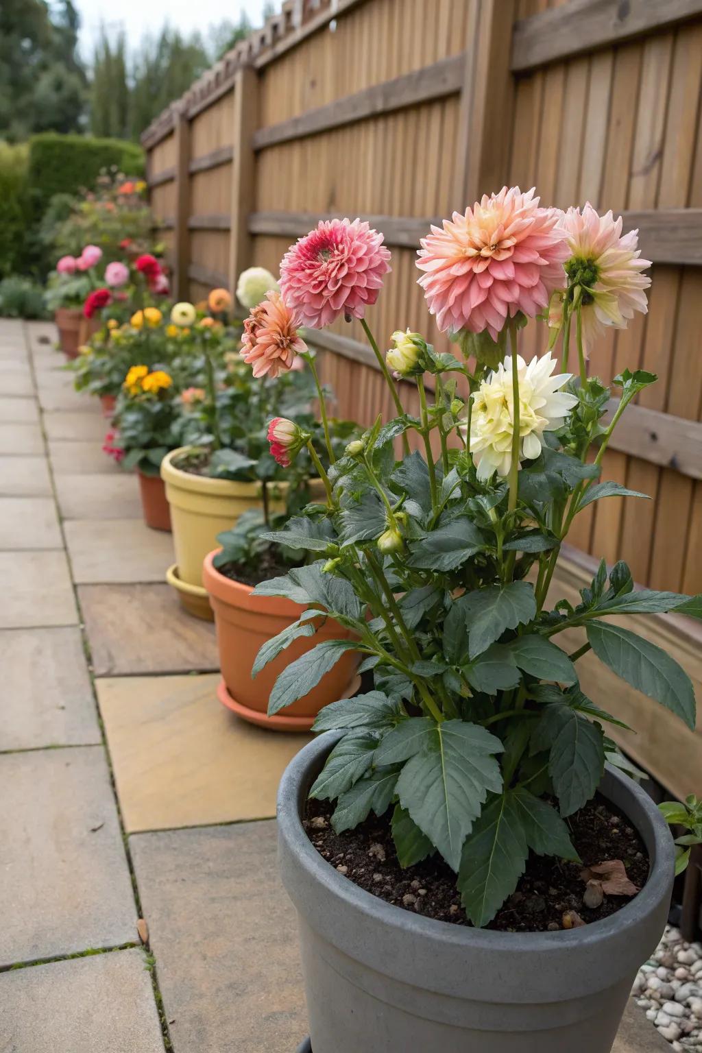 Staggered planting for continuous dahlia blooms