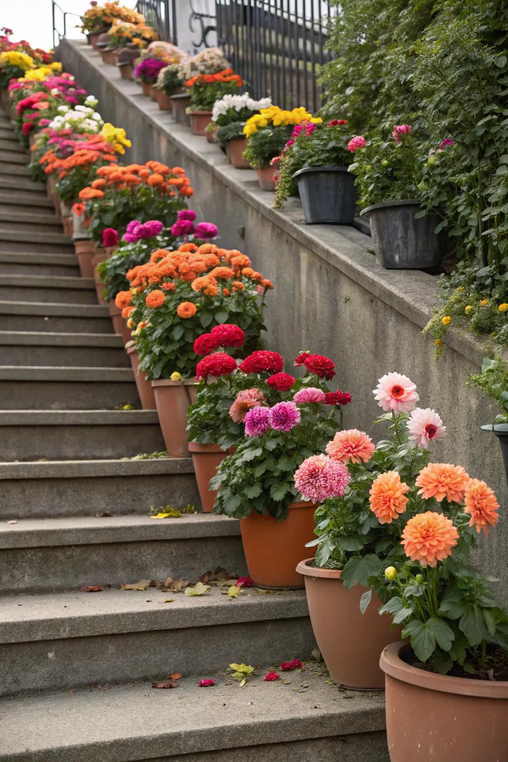 Unexpected dahlia placement for a pop of color