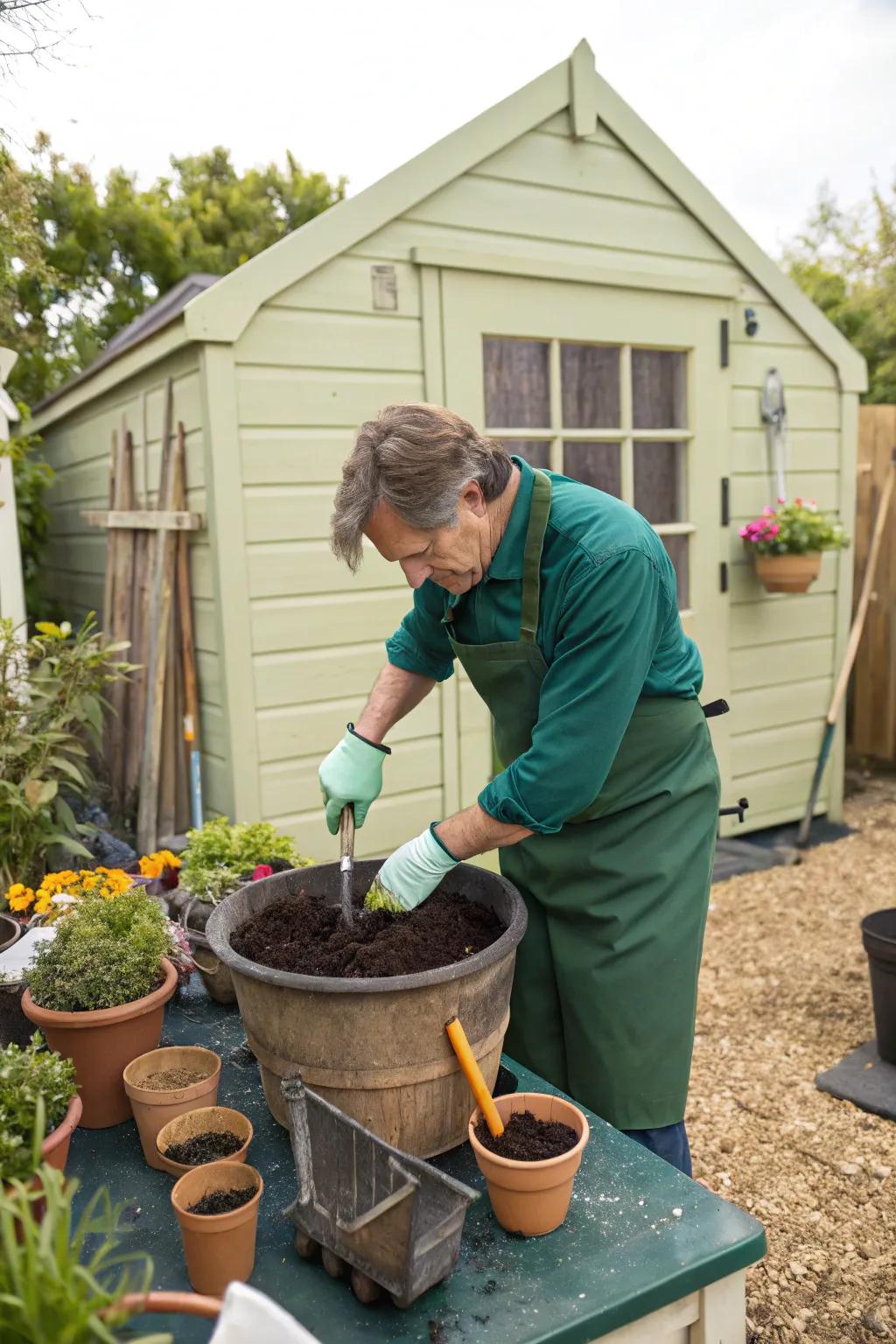 Creating a rich soil mix for dahlias