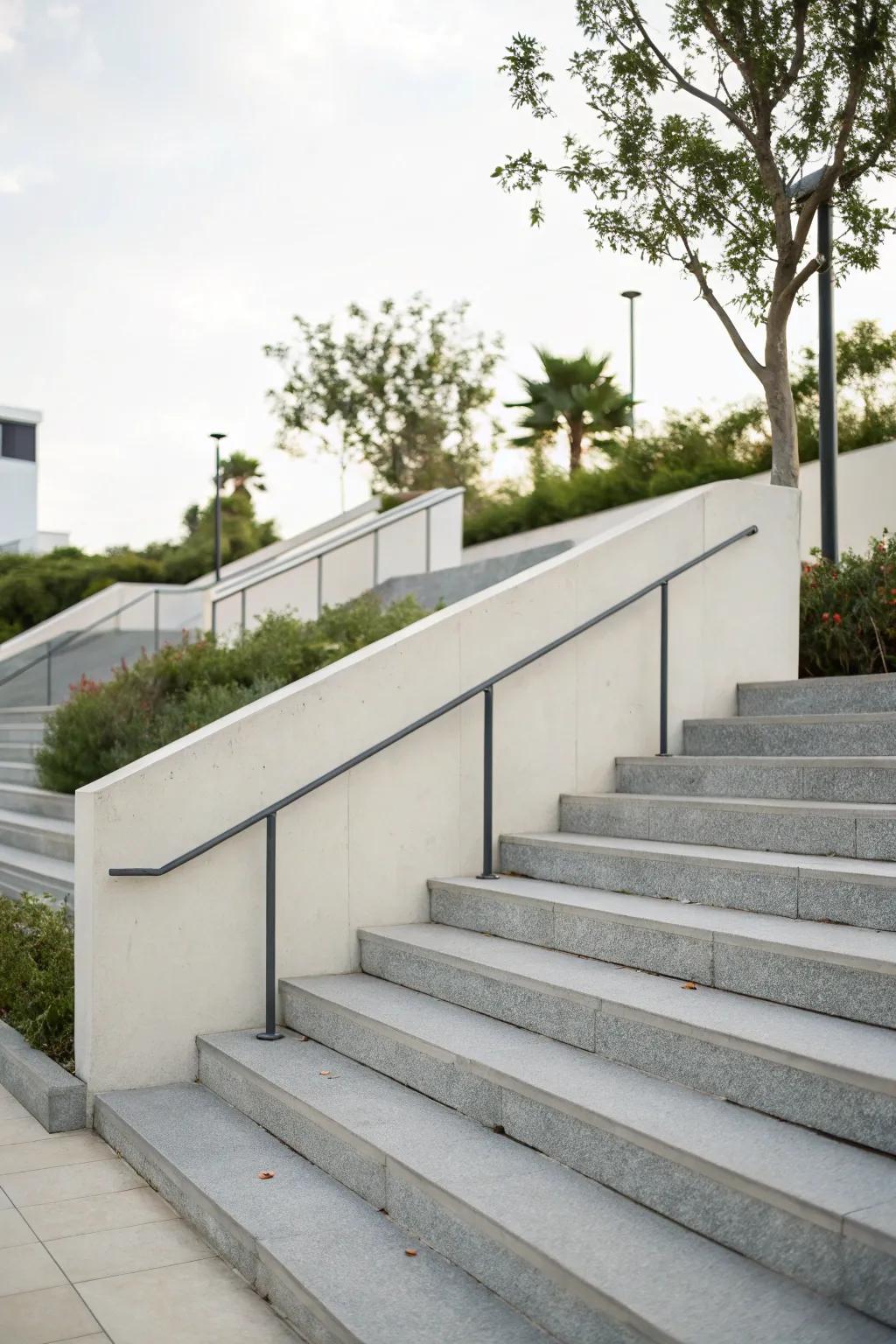 Sleek and uncluttered minimalist stair design.