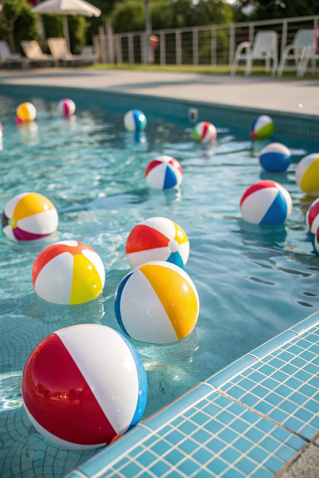 Beach balls bring color and fun to any pool party.