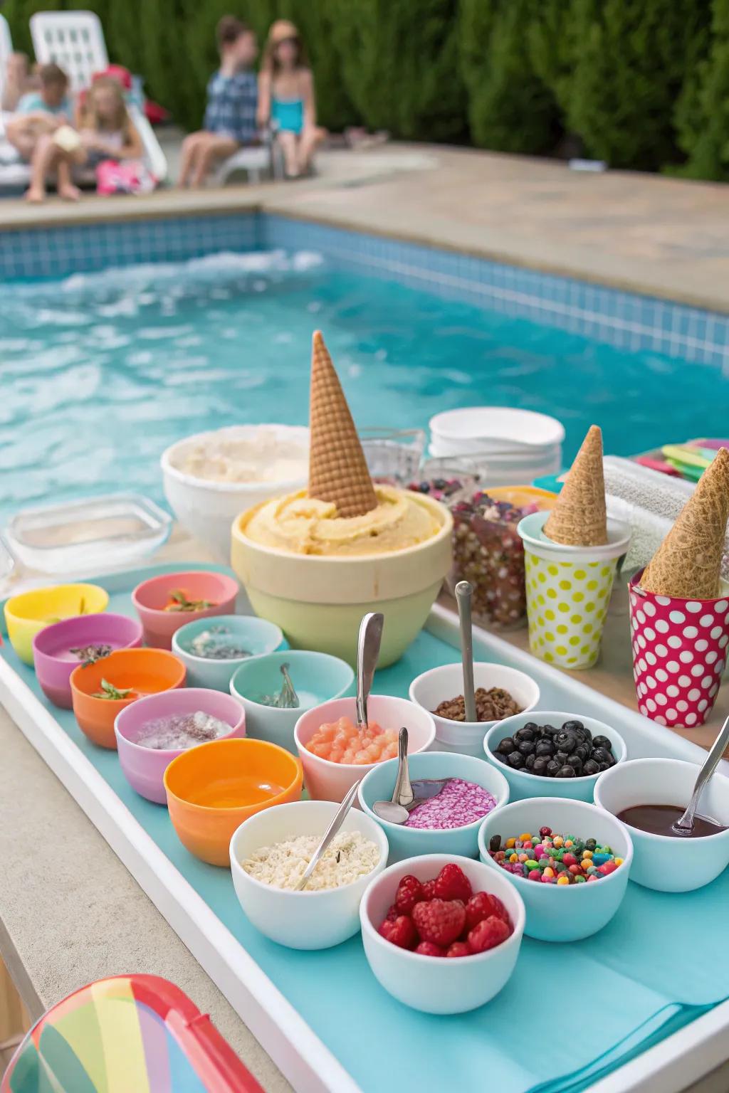 An ice cream bar is a sweet addition to any party.