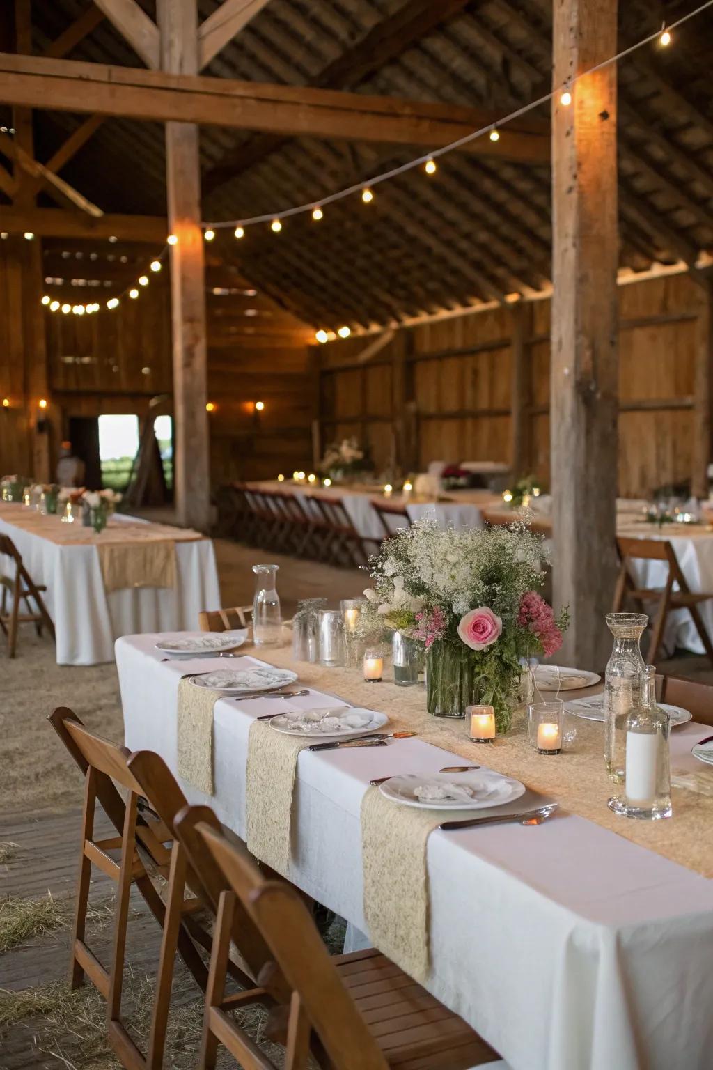Create a stunning dining experience with farm table settings.