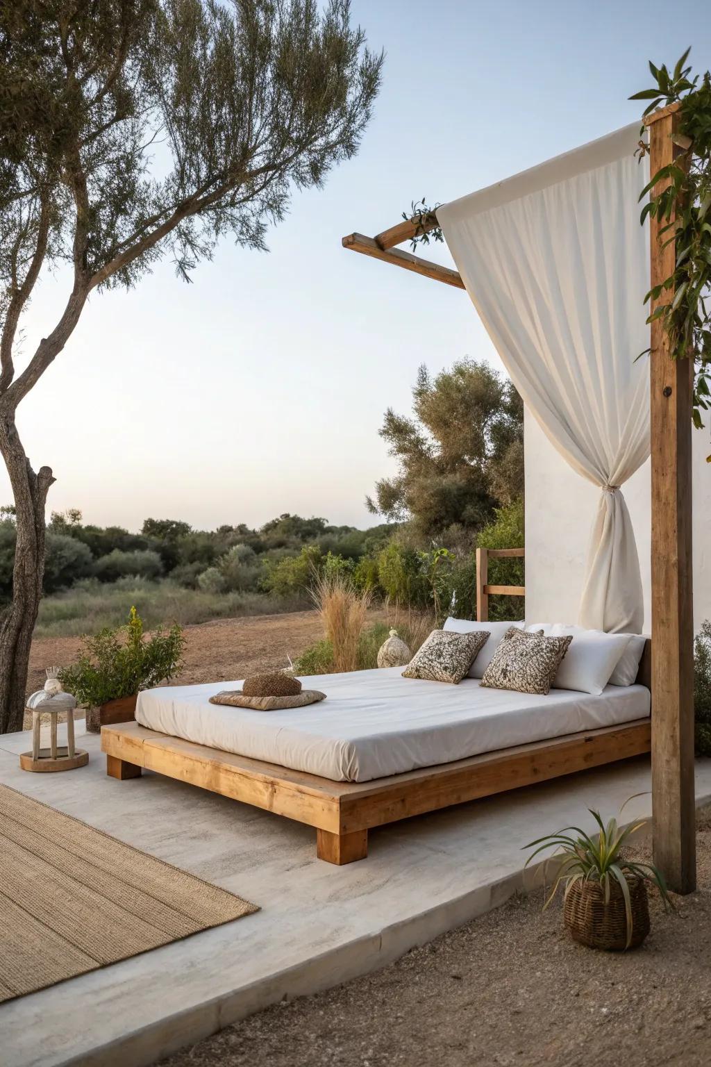 Find peace in simplicity with a minimalist outdoor nook.