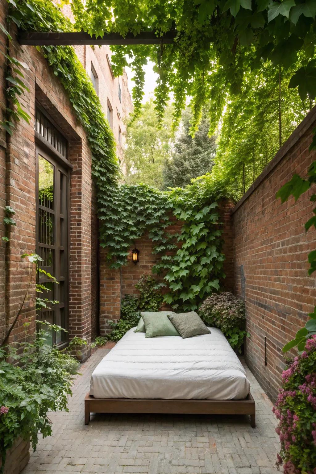 Discover a secret garden with a courtyard bedroom.
