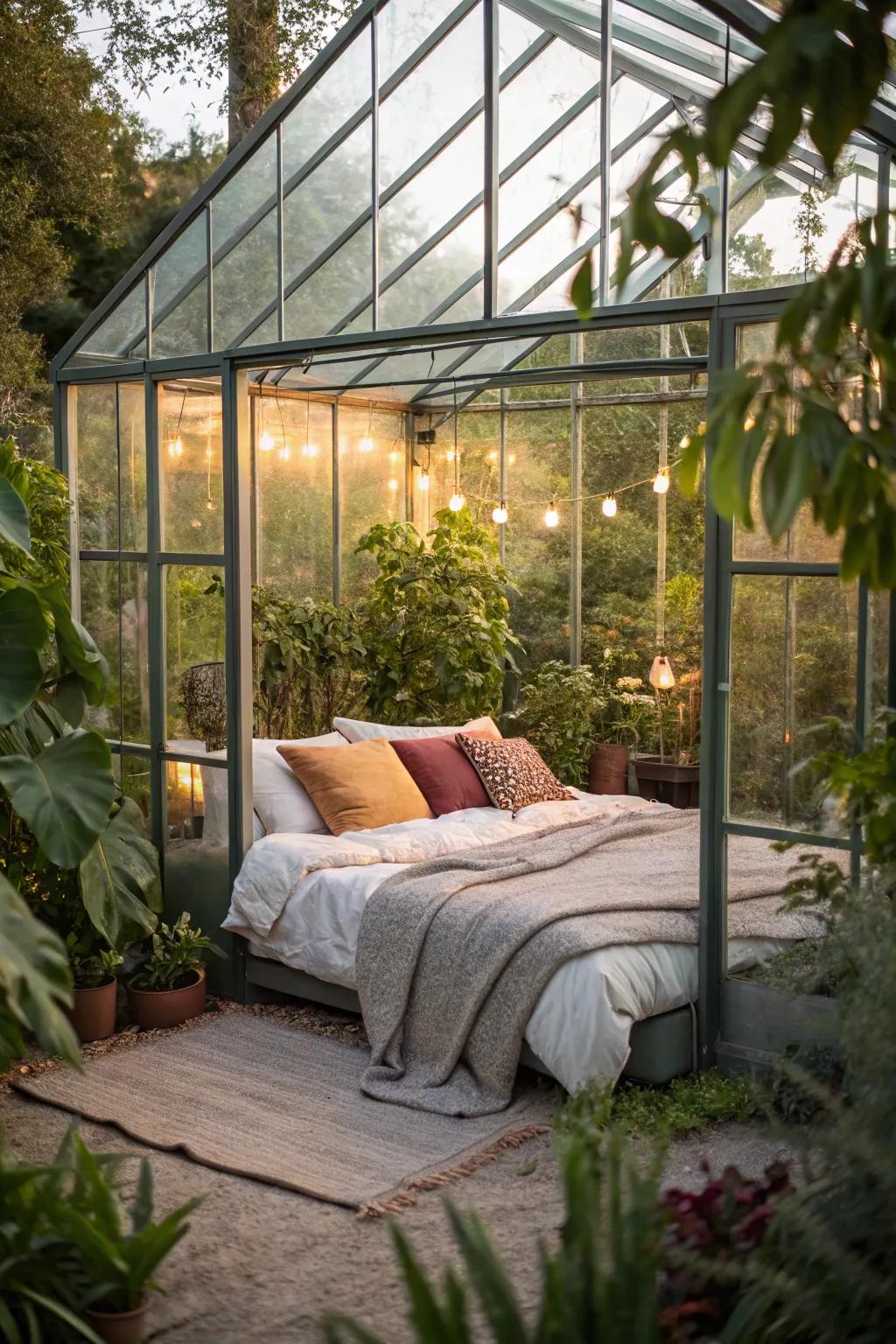 Stay cozy in a glasshouse sanctuary.