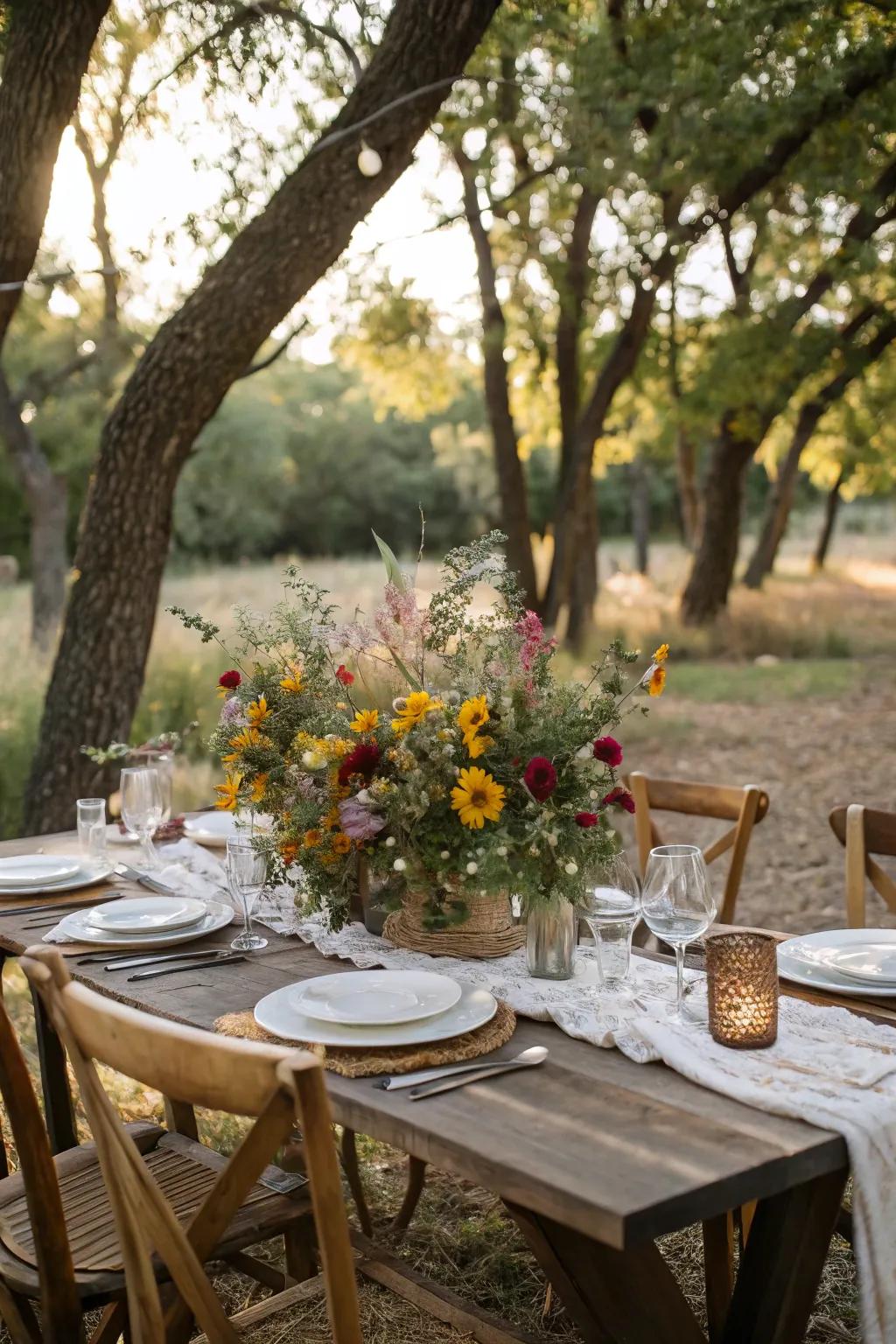 A seasonal centerpiece showcasing the beauty of wildflowers.