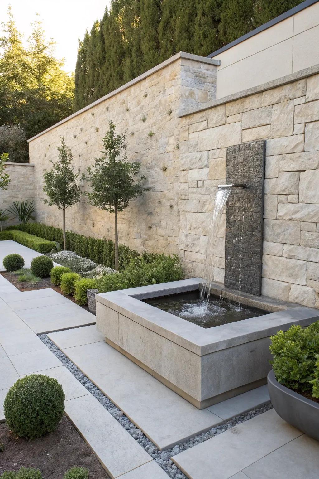 Sleek and simple, the modern minimalist spout adds elegance to any garden.