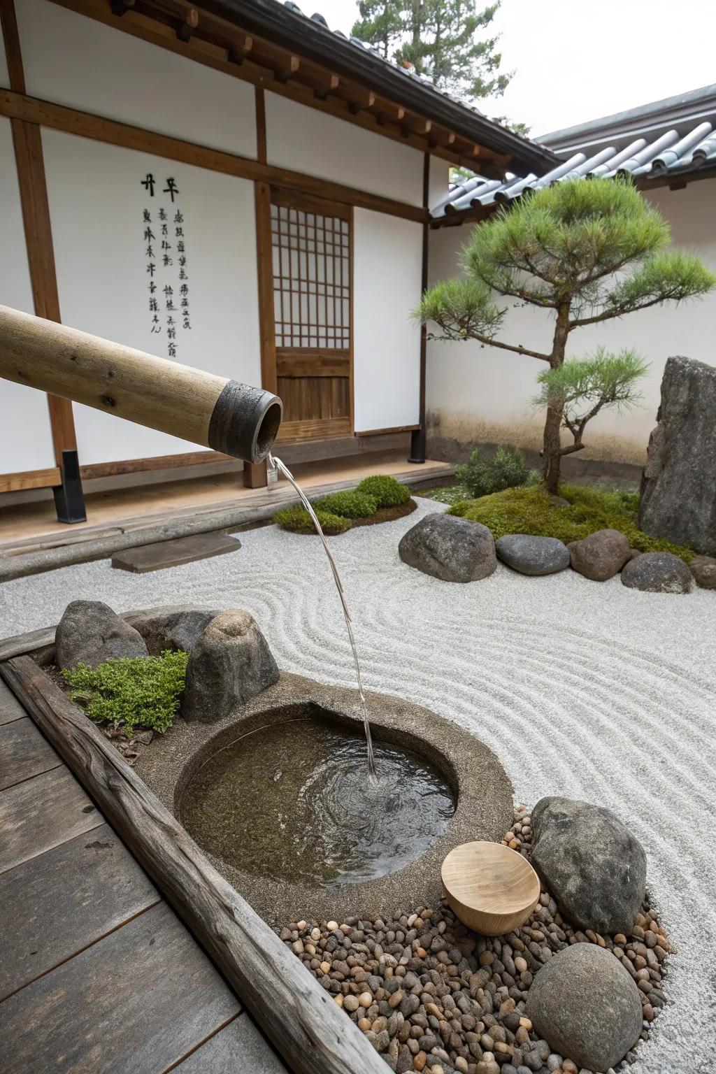 A Zen-inspired spout brings peace and meditation to your garden.