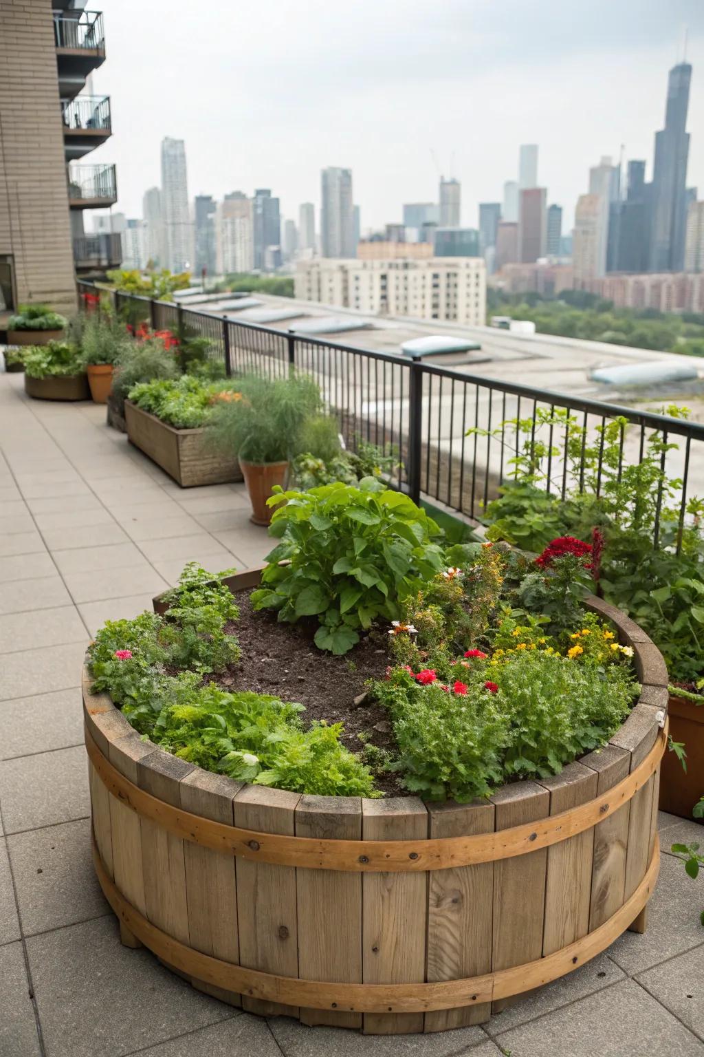 Mini beds bring nature to urban settings.