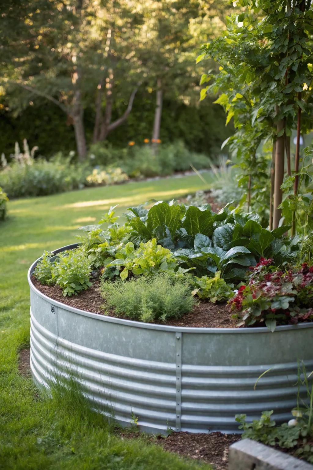 Galvanized steel beds bring a modern edge to your garden.
